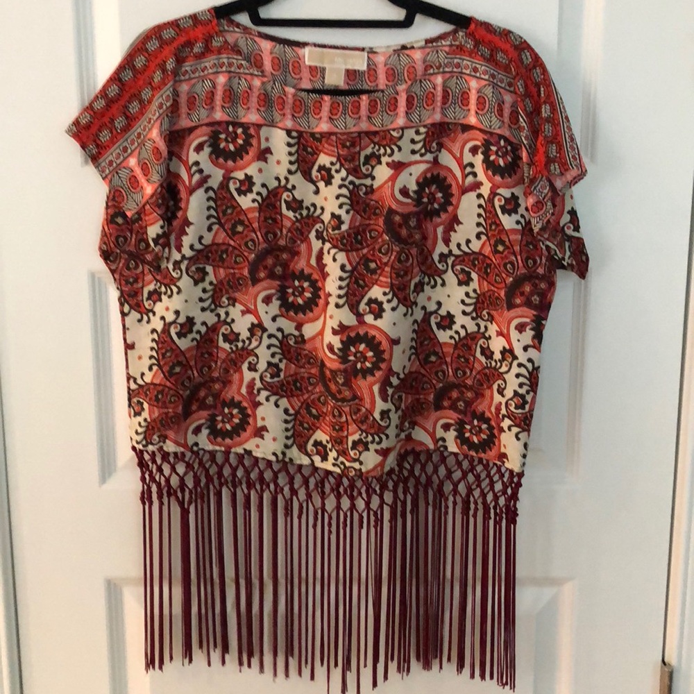 NWOT Michael Kors fringe festival blouse - Picture 4 of 5